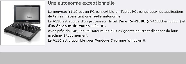 Nouveau PC convertible durci GETAC V110